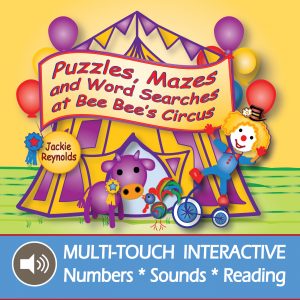 Puzzles, Mazes, Word Searches at Bee Bee's Circus book available for the iPad in the iTunes store.